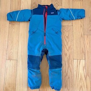 Patagonia Kids' Snowsuit in Blue with Red Zipper 4T